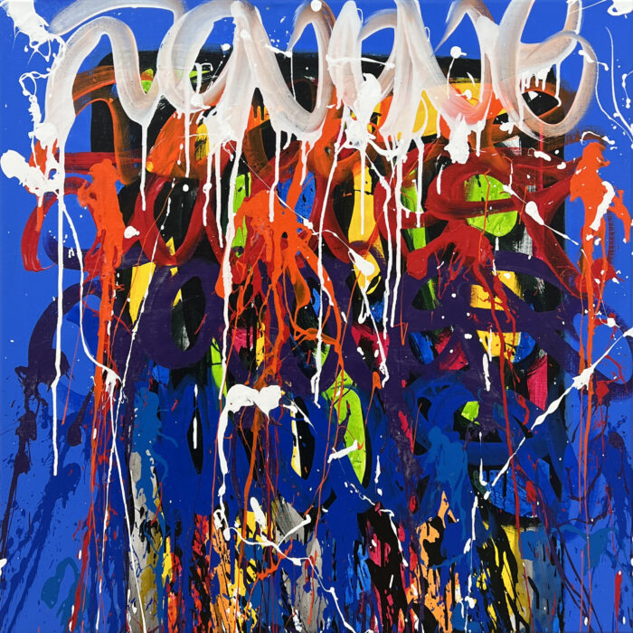Black Out by JonOne, unique mixed media painting on canvas, 2026